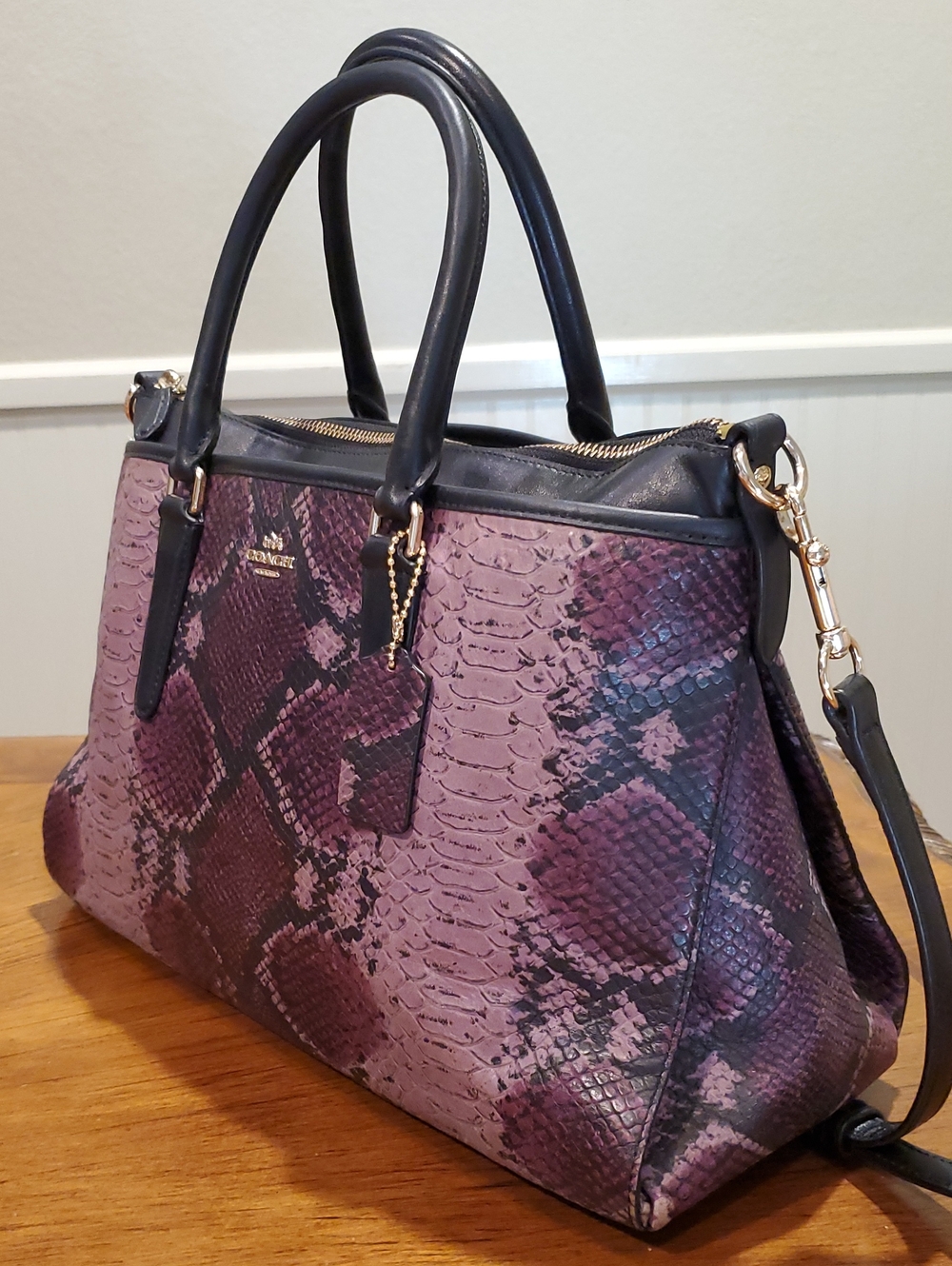 Coach Python Embossed Morgan Satchel - Picture 2 of 16
